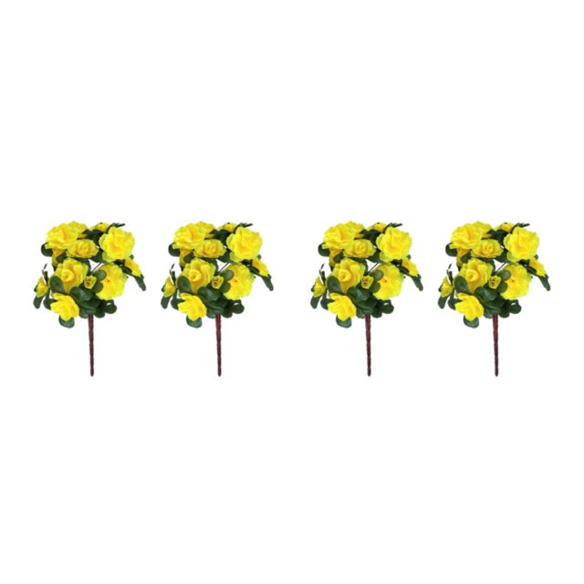 mmirethe 2x Faible Entretien Apparence Réaliste Faux Fleurs et Plantes Large Application Jaune 2Set