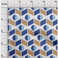 thumbnail image 2 of oneOone Cotton Silk Medium Blue Fabric Geometric Craft Projects Decor Fabric Printed By The Yard 42 Inch Wide, 2 of 4