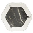 thumbnail image 2 of vidaXL 2-Tier Side Table Transparent & Black 38x38x50cm Tempered Glass, 2 of 5