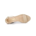 thumbnail image 4 of BLISSFUL STEP Chaussures pour Femmes en Faux Suède à Talon Épais Haut Plateforme à Bride à la Cheville Sandales à Bout Ouvert Beige 7,5, 4 of 7