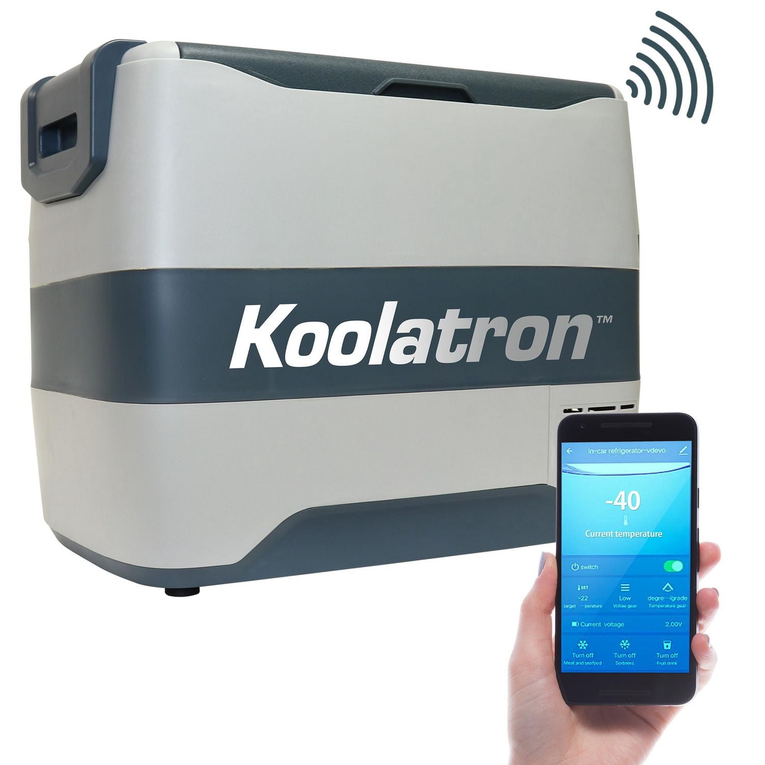 Koolatron SmartKool Refroidisseur Congélateur Portable, 42 Quart (40L), Bluetooth Activé, 12V DC/110V AC pour Voyage, Camping, Voiture, VR, Queue de Partie, BBQ, Hôtel