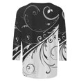 thumbnail image 5 of Pompotops T-shirt de Mode pour Femme Mi-Long Manches 3/4 Blouse Col Rond Hauts Décontractés Liquidation, 5 of 5