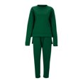 thumbnail image 3 of AherBiu Fleece Lined Sweatsuits for Women Irregular High Low Crewneck Sweatshirts Joggers Pants 2 Piece Workout Sets, 3 of 4