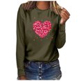 thumbnail image 1 of Qertyioot Chandail Cœur d'Amour Saint-Valentin Grande Taille, Haut à Manches Longues Imprimé à Col Rond pour Femmes, 1 of 3