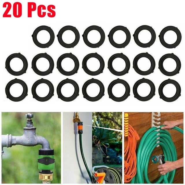 Luckyn 20 Pcs Rondelles de Tuyau en Caoutchouc pour Jardin, Languettes de Robinet, Joints, Rondelle à Verrouillage Automatique