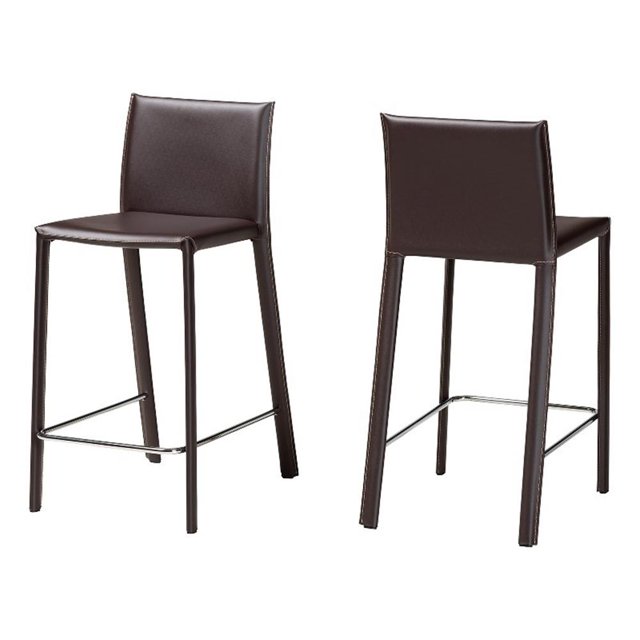Baxton Studio Tabouret de Comptoir Brun (Ensemble de 2)