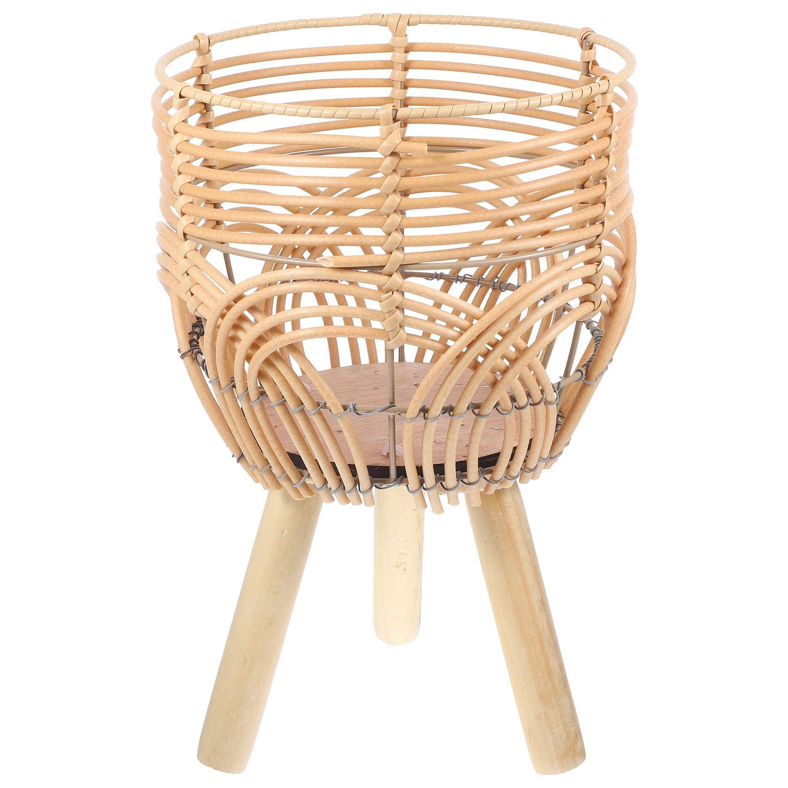 Bamboo Woven Plant Pot on Standing Legs Household Planter Pot Basket Bamboo Flower Basket