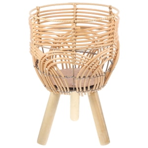 Bamboo Woven Plant Pot on Standing Legs Household Planter Pot Basket Bamboo Flower Basket