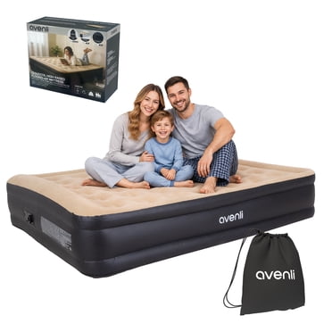 Avenli Queen Air Mattress with Built-in Pump & CloudCoil Support | High-Raised 18.5" Inflatable Bed for Adults, Guest Room, Camping, Portable Indoor Air Bed