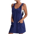 thumbnail image 1 of FAIWAD Robes Salopettes pour Femmes Été Entraînement Robe d'Été Filles Bretelle Ajustable Robe Trapèze Mini avec Poches, 1 of 5