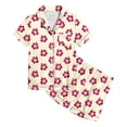 thumbnail image 4 of Ensemble de Pyjama en Soie pour Garçon, Imprimé Graphique, Ensemble de Pyjama à Boutons pour Filles, Ensemble de Pyjama Classique, Pyjamas de Noël pour Filles 8-10 Ans, 4 of 5