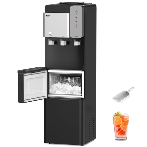VECYS Distributeur d'Eau pour Machine à Glaçons, 27 Lb Glace Quotidienne et Verrouillage pour Enfants