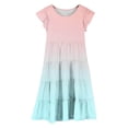 thumbnail image 4 of HNMKIU Robes pour Petite Fille à Manches Longues Robe d'Été Dégradé Décontractée et Confortable pour Filles (6 15 Ans) Rose Pâle,6-7 Ans, 4 of 4