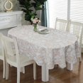thumbnail image 2 of Oval Tablecloth 60 x 84 Inch Beige, Vintage Floral Tablecloth for Oval Table, Fabric Wrinkle Free Washable Waterproof Retro Tablecloth Oval Table Cloth for Kitchen Dining Room Table, 2 of 5