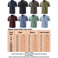 thumbnail image 2 of LUXUR Chemises pour Hommes Col Montant T-Shirt Manches Courtes Hauts Blouse Rétro Lacée Vert 5TG, 2 of 2