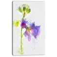 thumbnail image 2 of Blue Hand drawn Eustoma Watercolor - Floral Canvas Art Print, 2 of 4