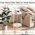 thumbnail image 3 of 2-Tier Acrylic Round Side Table, Clear Side Coffee Table for Small Spaces, 12 Inches Round Bedside Table Nightstand, Small End Table, Clear Side Table for Living Room Bedroom Bathroom Balcony, 3 of 7