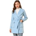 thumbnail image 1 of INSPIRE CHIC Manteau Trench Long Élégant pour Femme à Col Châle, Revers, Ceinturé, 1 of 6
