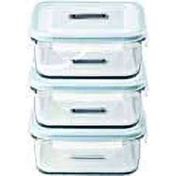 Glasslock Food-Storage Container with Locking Lids and Microwave Safe - Rectangular 14 Ounces