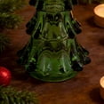 thumbnail image 5 of Holiday Time Christmas Green Glass Tree Candle Holder, 4.33", Indoor, 5 of 5
