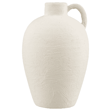Bouclair Vase de Table en Céramique Blanc avec Poignée