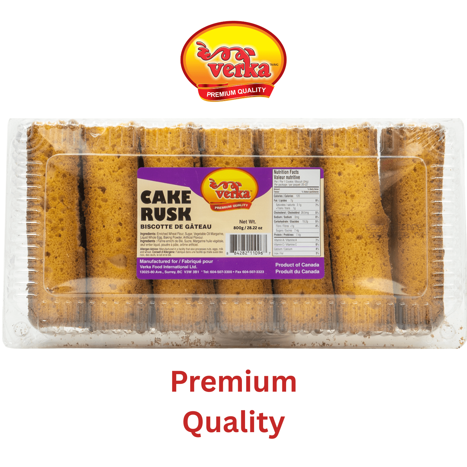Verka Gâteau Biscotte, 800 g