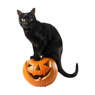 Rbaofujie Halloween Prise de Sol pour Patio Chapeau de Sorcière de Jardin Insert de Déco des Fêtes pour Minou Minou avec Chapeau de Sorcière et Citrouille Déco d'Halloween