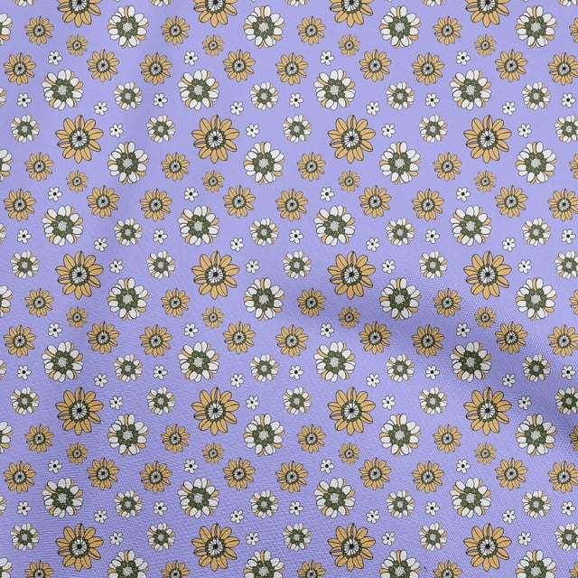 oneOone Rayon Medium Purple Fabric Floral Retro Craft Projects Decor Fabric Printed By The Yard 56 Inch Wide