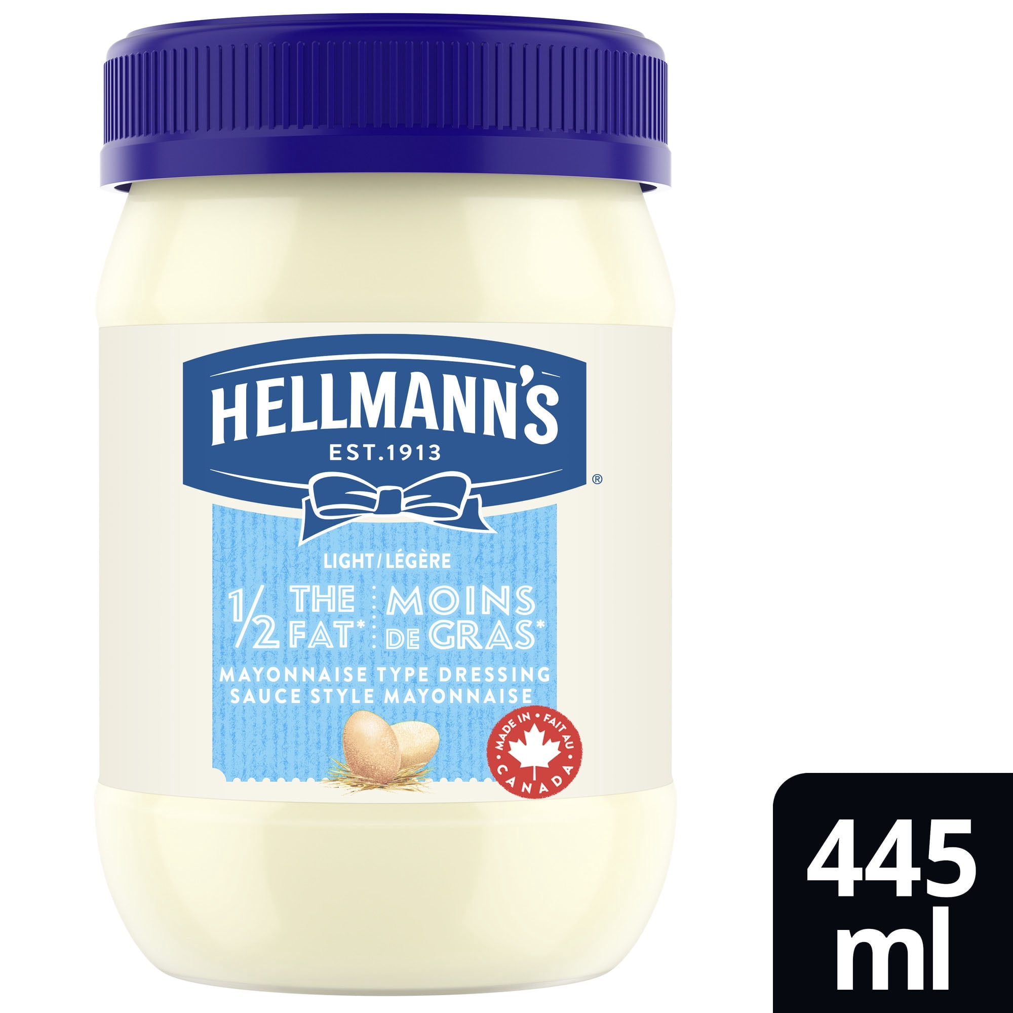 Hellmann’s Light Half Fat Mayonnaise‑Type Dressing with Canadian Free‑Run Eggs & Canola Oil, 445 mL