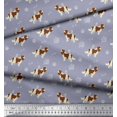 thumbnail image 3 of Soimoi Grey Rayon Fabric Bird,Paw & Cocker Spaniel Dog Print Fabric by the Yard 42 Inch Wide, 3 of 3