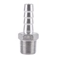 thumbnail image 1 of Ccdes Adaptateur de Queue de Boyau, Acier Inoxydable SS304 Raccord de Tuyau à Filetage Mâle Connecteur de Queue de Boyau à Ardillon BSP 1/8 -3/4, Connecteur de Boyau à Ardillon, 1 of 3