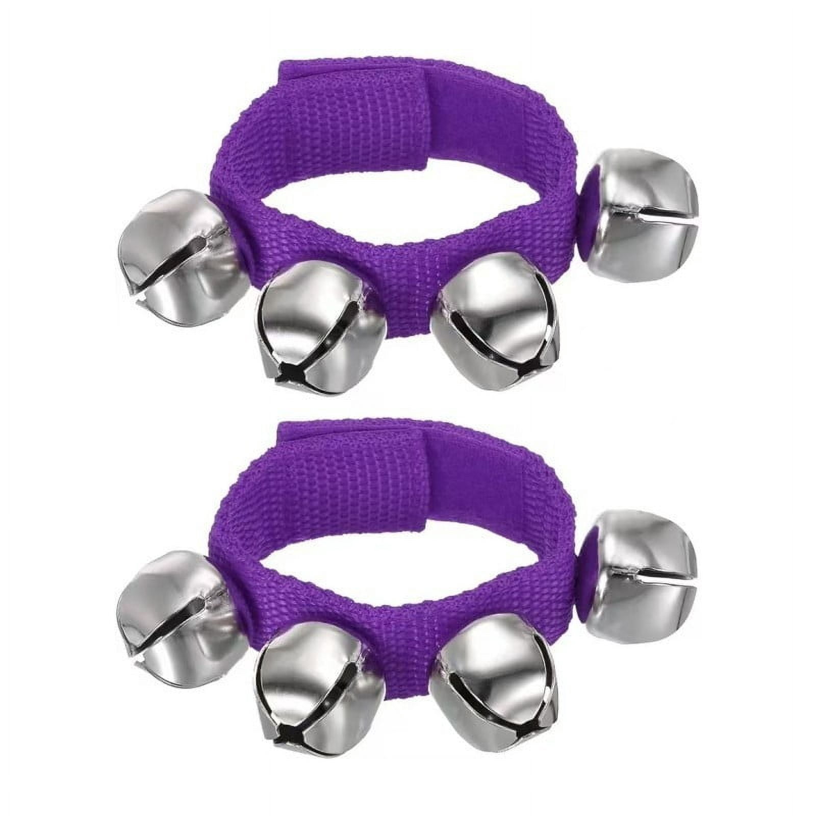 Dvkptbk Clochette de Poignet 2 Pcs Clochettes de Poignet Grelots Clochettes de Cheville Clochettes de Poignet Bracelet Instruments de Percussion Musical 4 Clochettes pour Fête Noël Clochette de Poignet