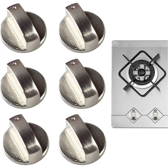 (6 Packs) 6mm Gas Stove Knob, Gas Stove Knob, Universal Gas Stove Knob, Gas Stove Control Knob, Oven Switch