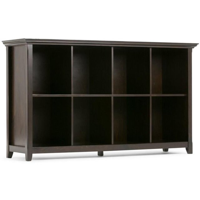Allora Table Console en Bois Massif avec Rangement à 8 Cubes Hickory Brun