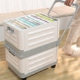 thumbnail image 1 of EGNMCR Home Decor, Room Decor, Wall Decor Living Room Storage Box With Wheels Foldable Trolley Book Box Toy Classroom Storage Box Clothes Home Storage Box P lastic storage b ox, 1 of 6