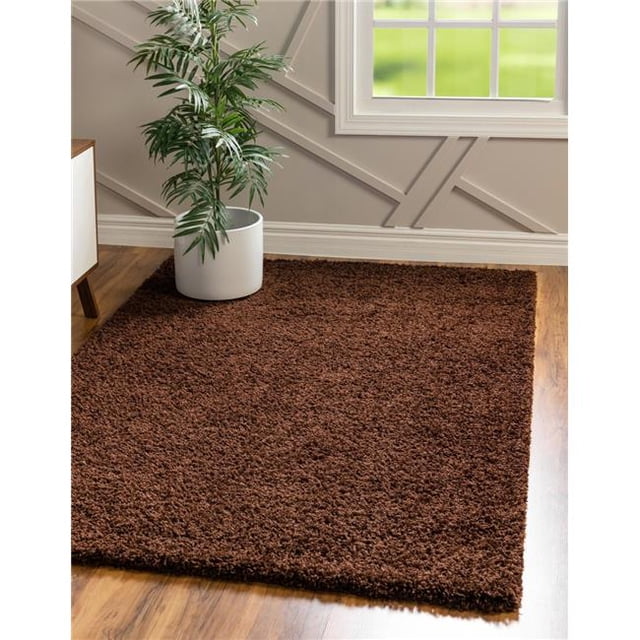 Unique Loom 3136092 2 Pi 2 Po x 3 Pi Solide Shag Tapis Rectangulaire&44; Brun Chocolat