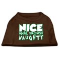 thumbnail image 1 of Nice Until Proven Naughty Screen Print Pet Shirt Brown Sm (10), 1 of 1