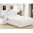 thumbnail image 1 of Marina Decoration Ultra Soft Silky Deep Pocket Solid Rayon from Bamboo All Season Bedding Solid Bamboo Fitted Sheet, Ivory Color, 1 of 4