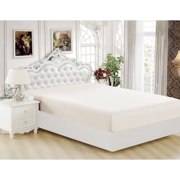 Marina Decoration Ultra Soft Silky Deep Pocket Solid Rayon from Bamboo All Season Bedding Solid Bamboo Fitted Sheet, Ivory Color