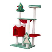 Esquirla Cat Activity Tree, Cat Exercise , Christmas Themed Cat Scratch Board, Cat House, for Activity Center Play Rest 50x40x110cm