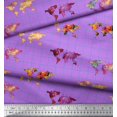 thumbnail image 2 of Soimoi Purple Cotton Duck Fabric Check & World Map Printed Fabric 1 Yard 42 Inch Wide, 2 of 5