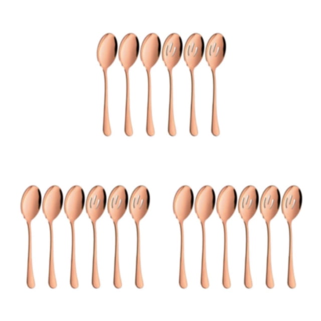 Wweixi 6pieces Lightweight And Portable Stainless Steel Set For Easy Dining On Go Stainless Steel Spoons Easy To Clean Rose Gold 3Set