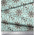 thumbnail image 2 of Soimoi Green Rayon Fabric Floral Wreath Geometric Printed Fabric 1 Yard 58 Inch Wide, 2 of 5