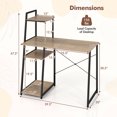 thumbnail image 3 of Gymax Home Office Desk Computer Desk w/ Bookshelf Host Stand Metal Frame Study Writing Desk, 3 of 10