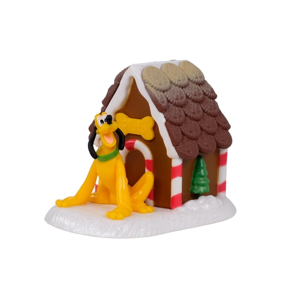 Figurine de village Disney Pluto avec niche en pain d’épice – Décor de Noël