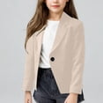thumbnail image 5 of Dagugfen Blazer for Girls Button Front Long Sleeve Lapel Suit Loose Casual Formal Blazer 5-14 Years, 5 of 5