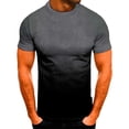 thumbnail image 2 of QATAINLAV Offres Éclair du Jour, T-Shirt Ajusté pour Homme Mode à Imprimé Dégradé, Hauts d'Entraînement pour Muscles, Été Décontracté, Col Rond, Manches Courtes, T-Shirts Basiques Gris Foncé TG, 2 of 3