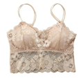 thumbnail image 1 of Non Ring Gathered Comfortable Bra Simple Natural Type Lace Anti Disappearance Wrapped Bra Bustier Underwear, 1 of 8