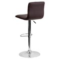 thumbnail image 3 of Bowery Hill Adjustable Faux Leather Striped Bar Stool in Brown, 3 of 5