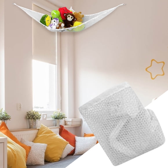 Net for Stuffed Animals Corner Stuffed Animal Net Or Hammock-Hanging Toy Net-Hammock for Stuffed Animals Storage Stuff Animals-Hammocks for Nursery Kids Room Kids Toy Storage Organizer